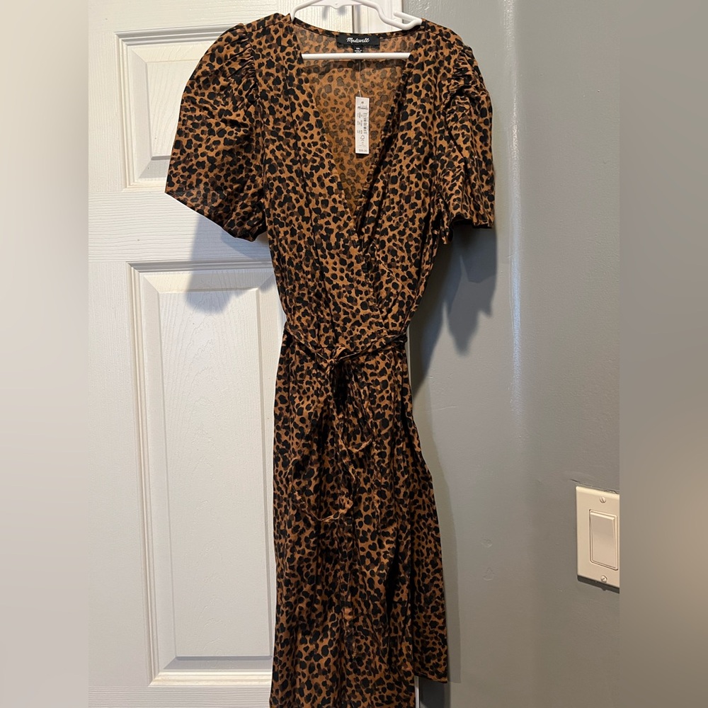 Madewell Leopard Print Wrap Dress